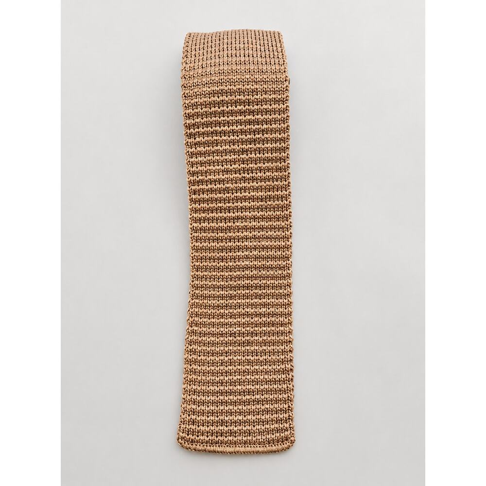 Vintage Family Britches 100% Cotton Lisle Knit Necktie Brown Skinny Tie